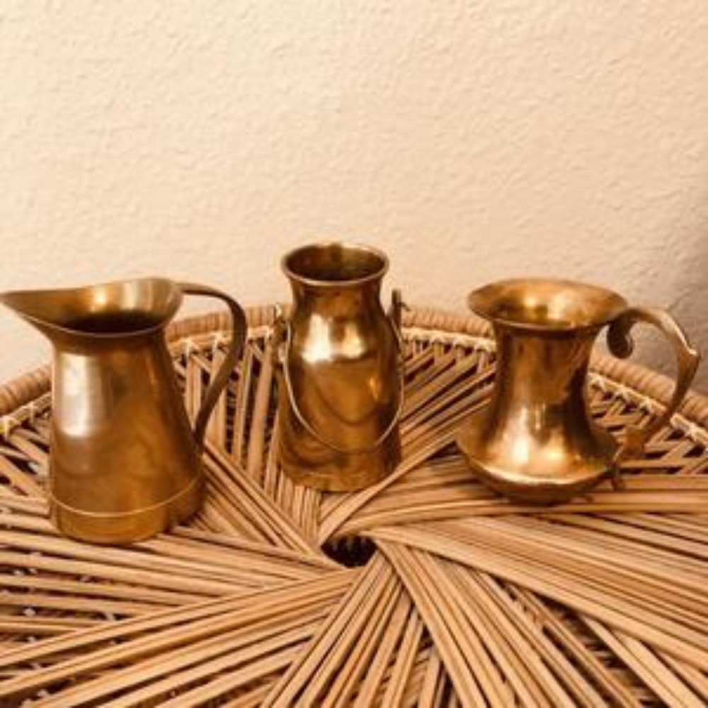 Vintage Brass Mini Vase Set of 3